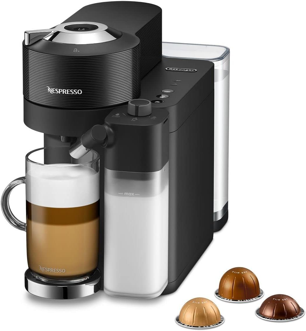 De'Longhi Nespresso Vertuo Lattissima Coffee Maker with Auto Milk Frother, 5 Cup Settings, 1500W, Matte Black