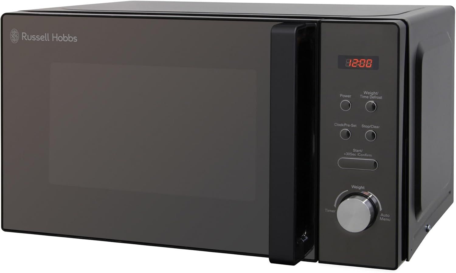 Russell Hobbs 20L Black Microwave with Auto-Cook and Safety Lock