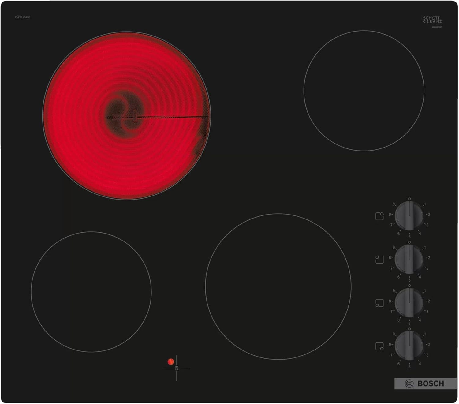 Bosch 60cm Electric Cooktop, Built-In, Black - Serie 2