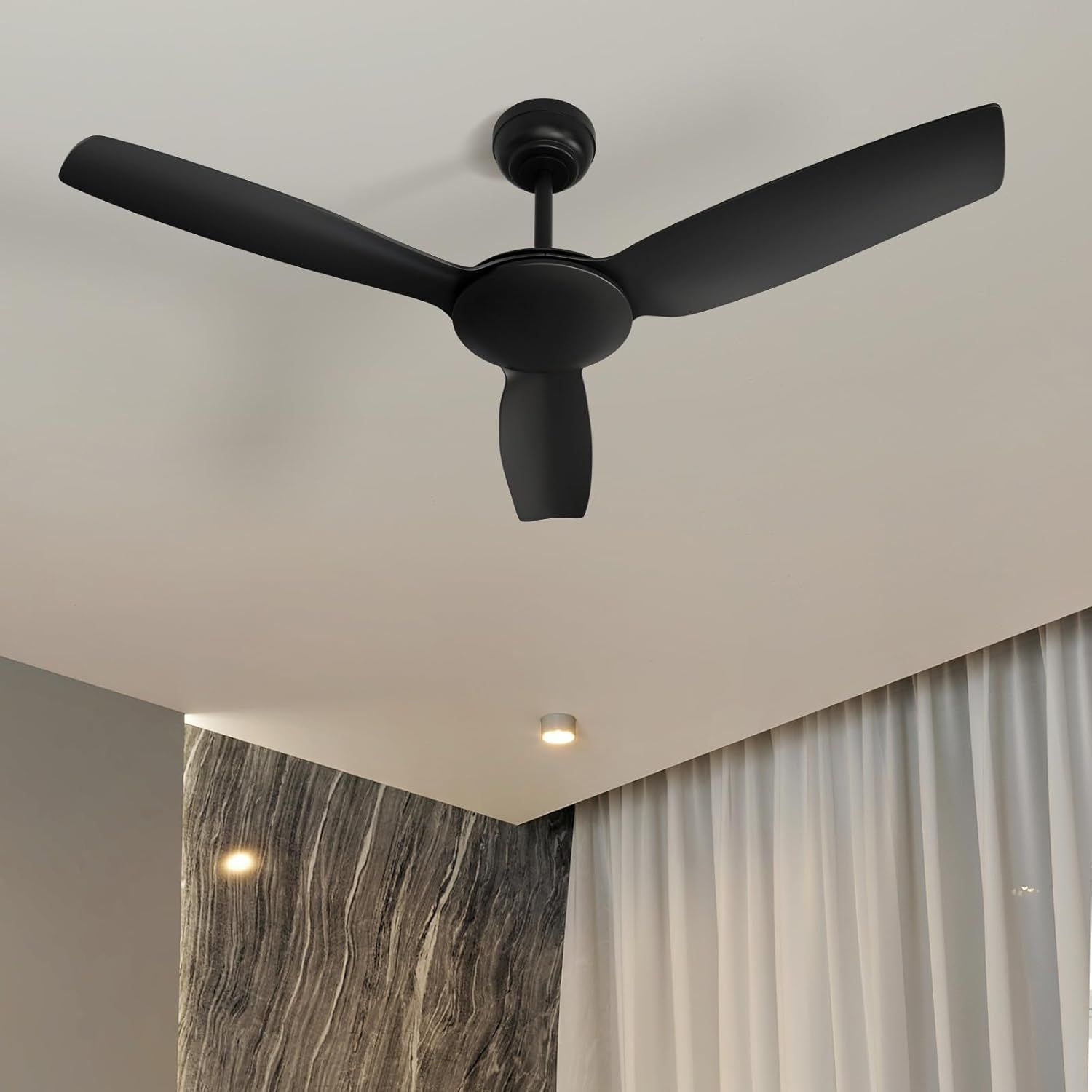 Vevare 52-Inch Black Ceiling Fan with Remote, Timer & 5 Speeds