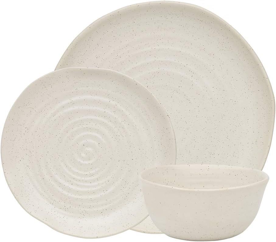 Ecology Ottawa 12-Piece Calico Dinner Set - Neutral Tones