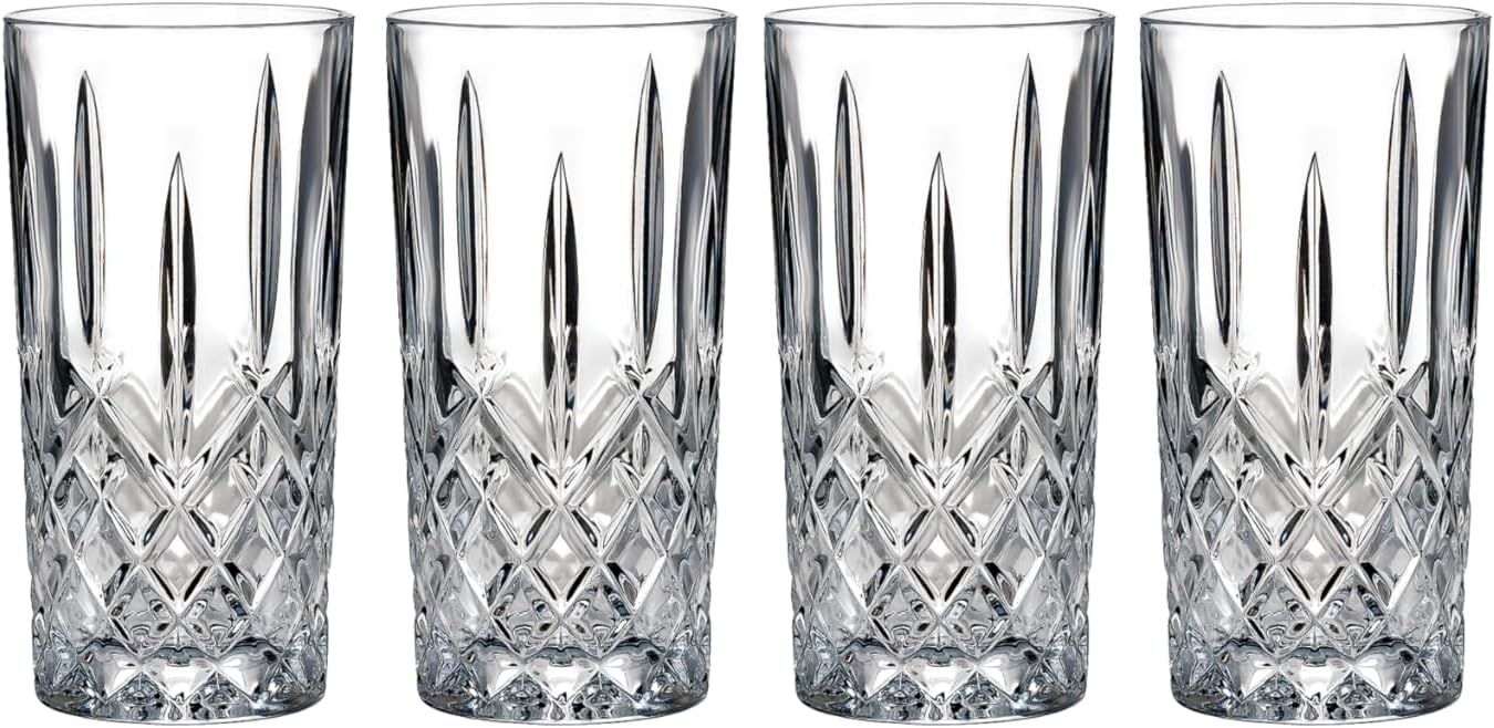 Marquis by Waterford Markham Highball Glass Set, 4-Piece Crystalline, 13 oz