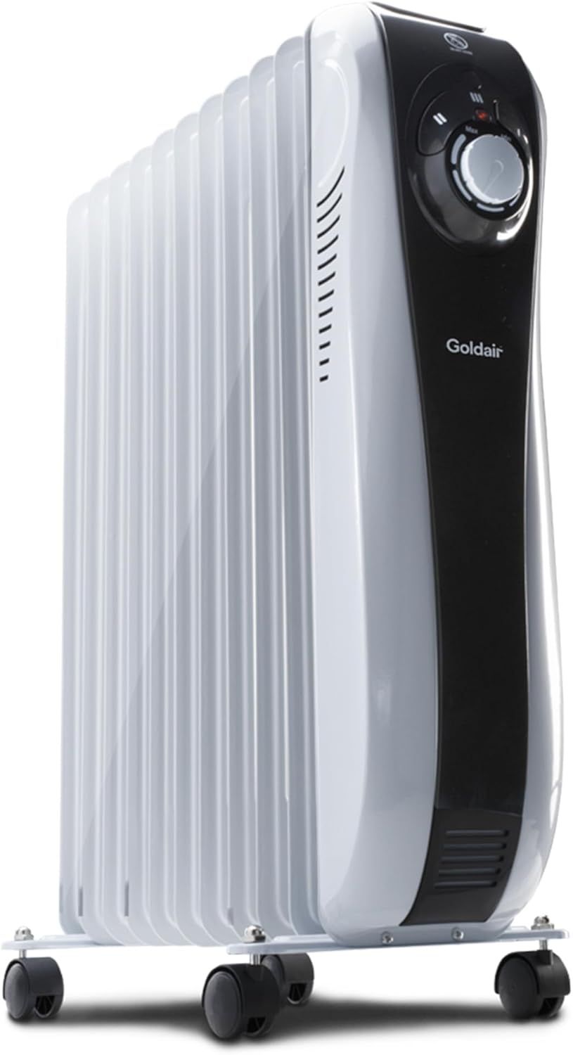 Goldair 2400W Oil Heater with Adjustable Thermostat for Large Rooms