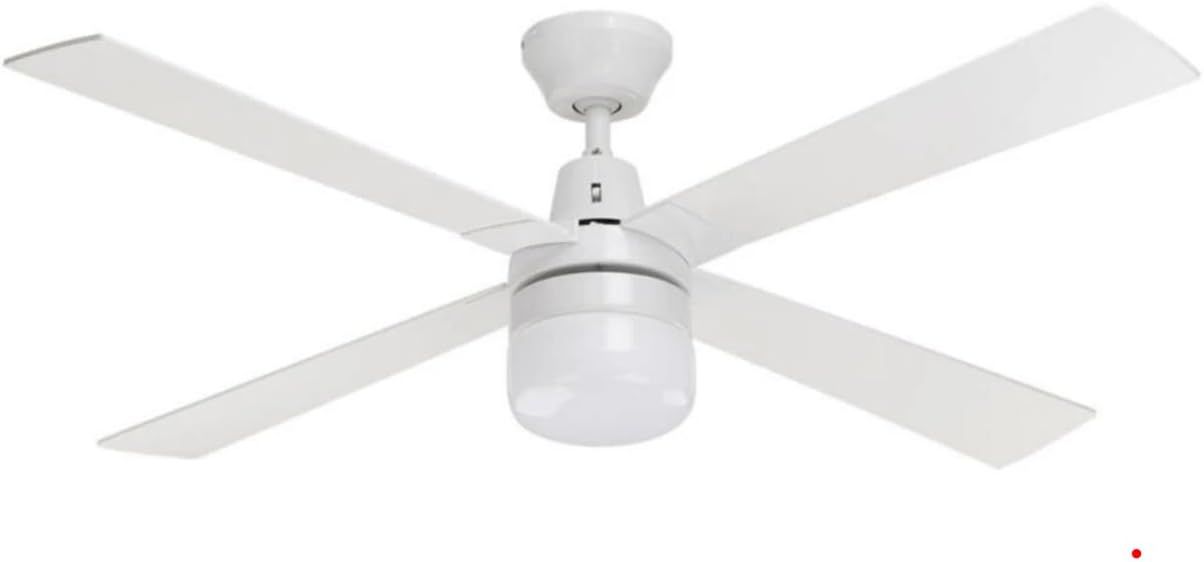 Arlec 120cm Ceiling Fan with 4 Blades and LED Light - White