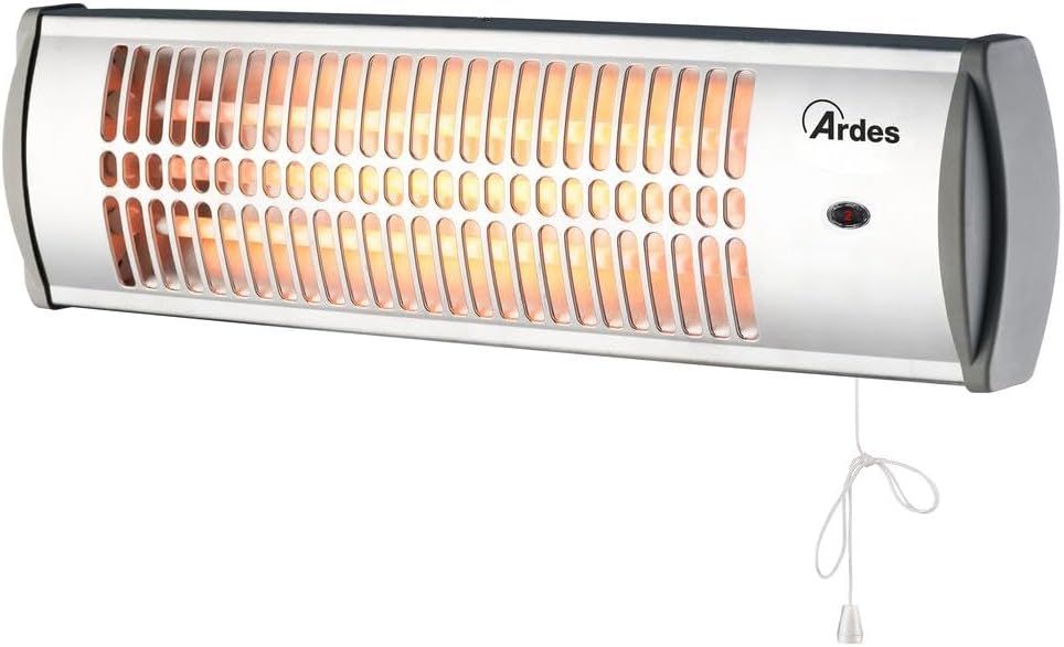 AR437B Quartz Wall Heater with 600W/1200W Power Settings for Indoors and Outdoors