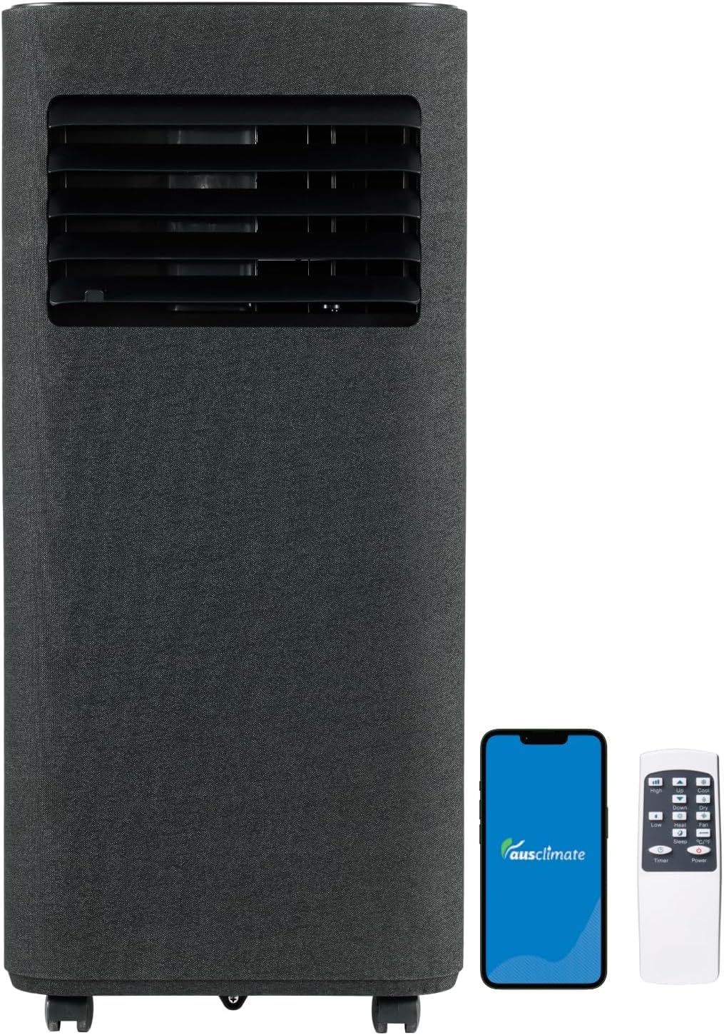 Ausclimate 2.05kW Smart Portable Air Conditioner, Charcoal Black