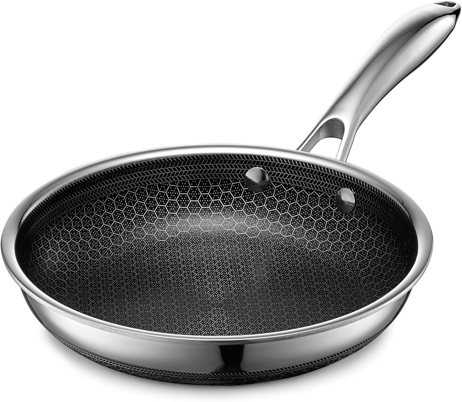 HexClad 20cm Hybrid Nonstick Frypan, Cool Touch Handle, Dishwasher Safe, Oven Safe to 480°C, Induction Compatible