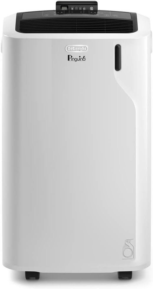 De'Longhi Pinguino PACEM93 Portable Air Conditioner with Dehumidifier and Fan, Perfect for Large Spaces, Quiet Operation, 24-Hour Timer, White