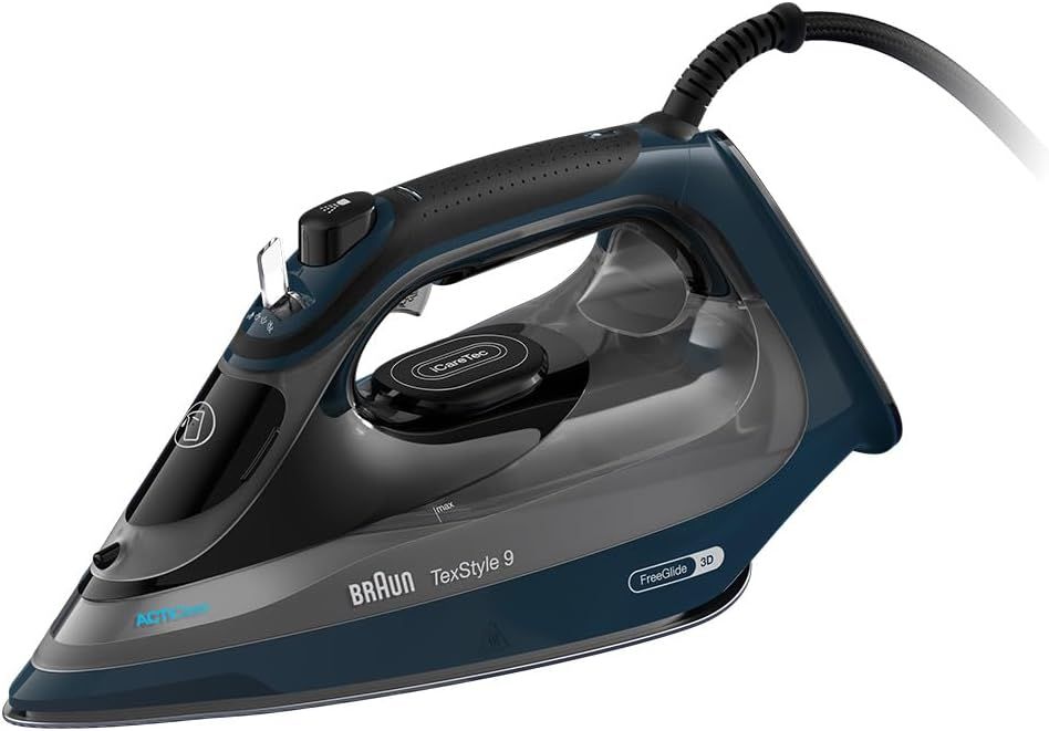 Braun TexStyle 9 Steam Iron, 2400W, Anti-Drip, Vertical Steaming, Blue