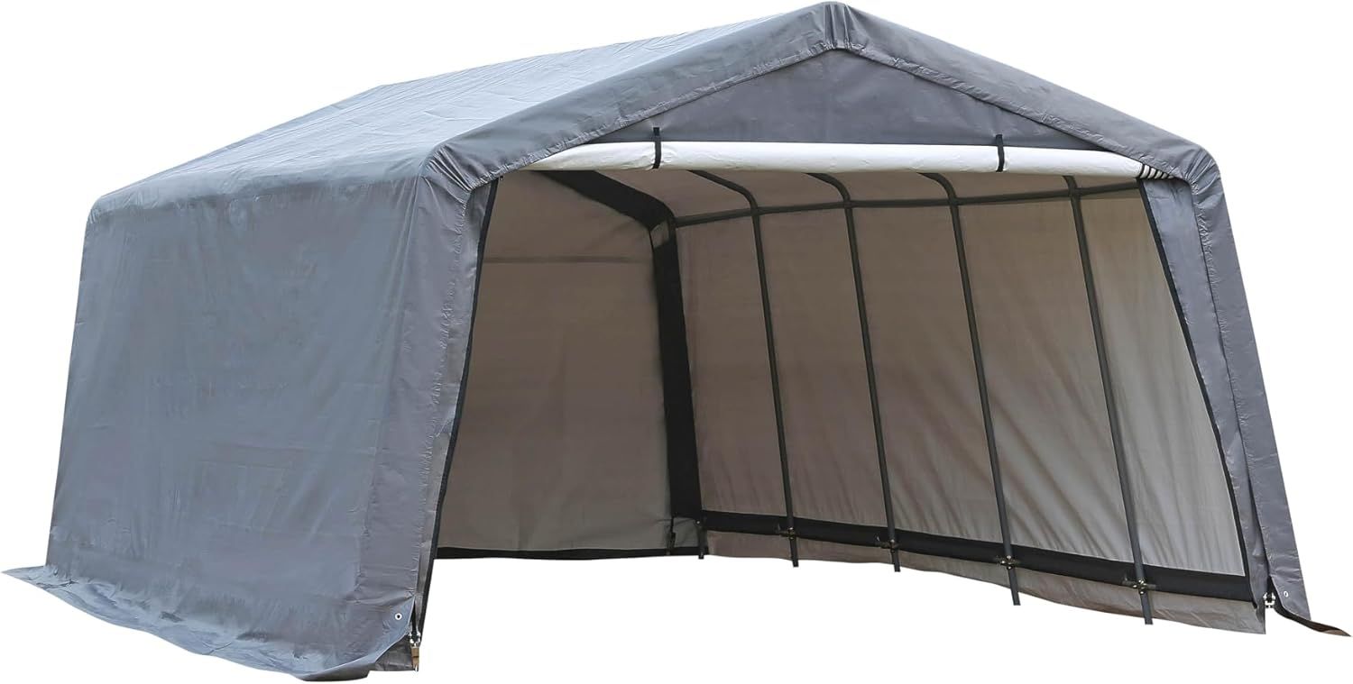 SAMLAND 12x20ft Portable Garage Shelter with Waterproof Canopy and Steel Frame