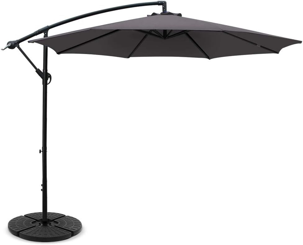 Instahut 3M Charcoal Cantilever Outdoor Umbrella for Garden and Patio