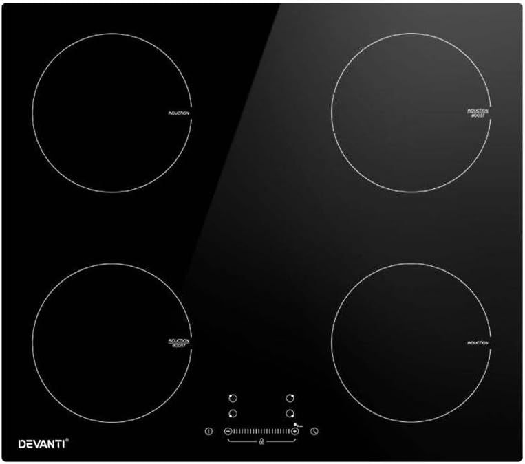 Devanti 60Cm Ceramic Induction Cooktop, 4 Zone Electric Stove