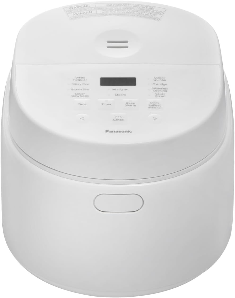 Panasonic 10 Cup Rice & Multi-Cooker 1.8L with Fuzzy Logic, 3D Heating, and 24-Hour Timer, White