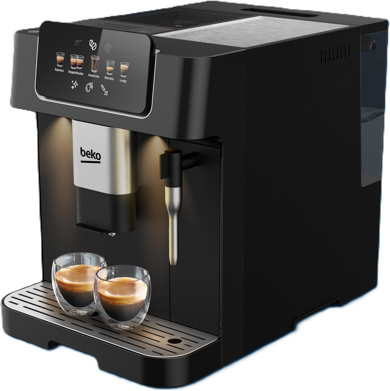 Beko CaffeExperto Automatic Espresso Machine with Touch Screen, 2L, Black