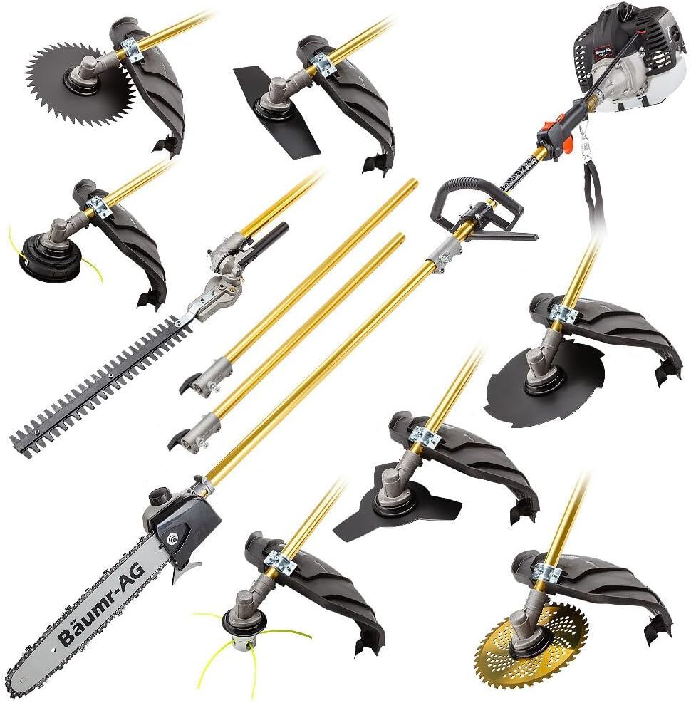 Baumr-AG 65cc 9-in-1 Garden Tool: Pole Saw, Hedge Trimmer, Brush Cutter & More