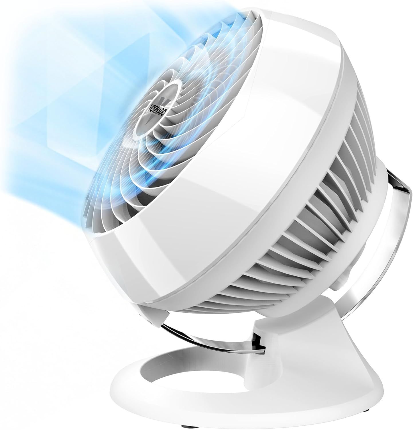 Vornado 460 Compact Air Circulator Fan - White Vortex Flow for Small Areas - 3-Speed with Adjustable Tilt