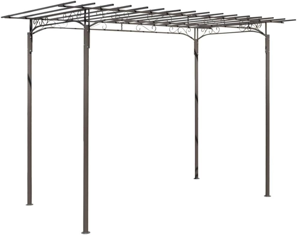Sturdy Steel Garden Arbor Rose Arch - Outdoor Pavilion Decor, Brown/Silver