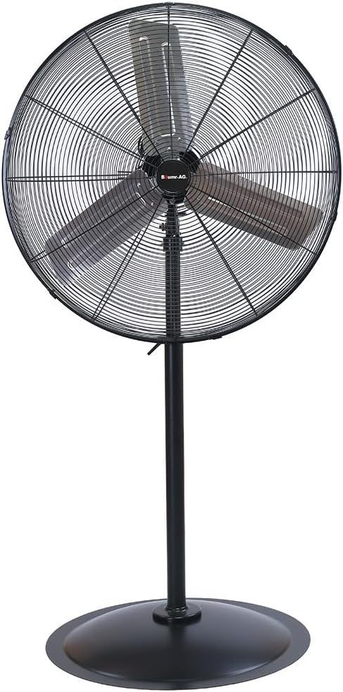 Baumr-AG 300W Heavy-Duty Industrial Pedestal Fan, 30-inch, 3-Speed, EESS Certified