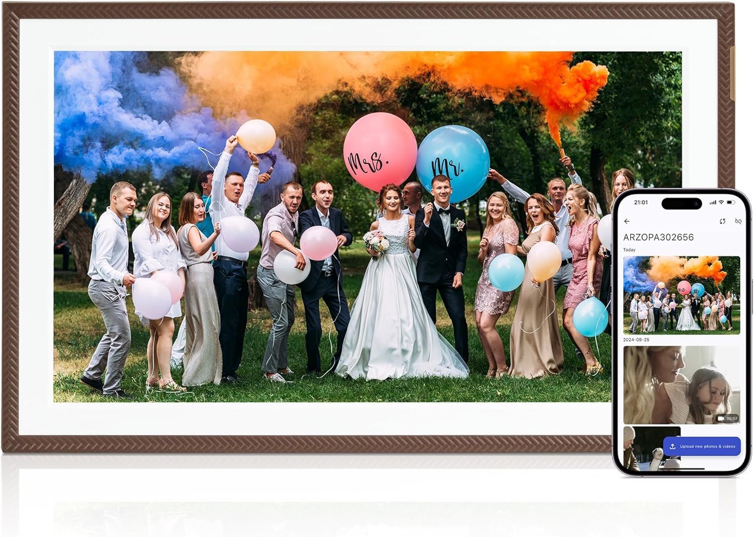 15.6-Inch WiFi Digital Photo Frame with 32GB Storage and FHD Touchscreen
