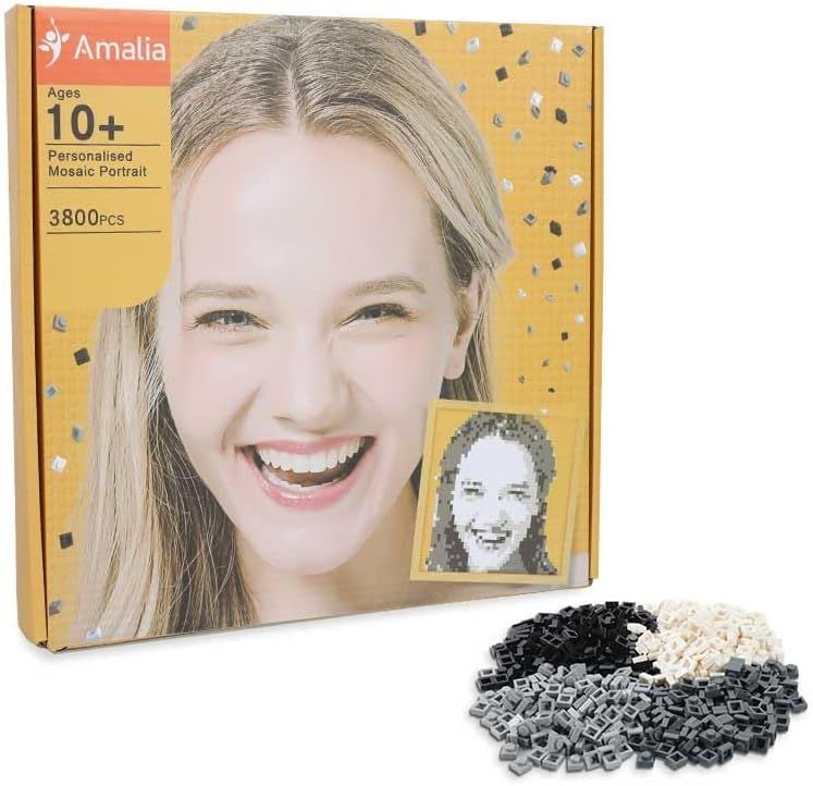 Custom Mosaic Art Kit: Personalised Brick Building Set for Unique Photo Creations (38x38cm)
