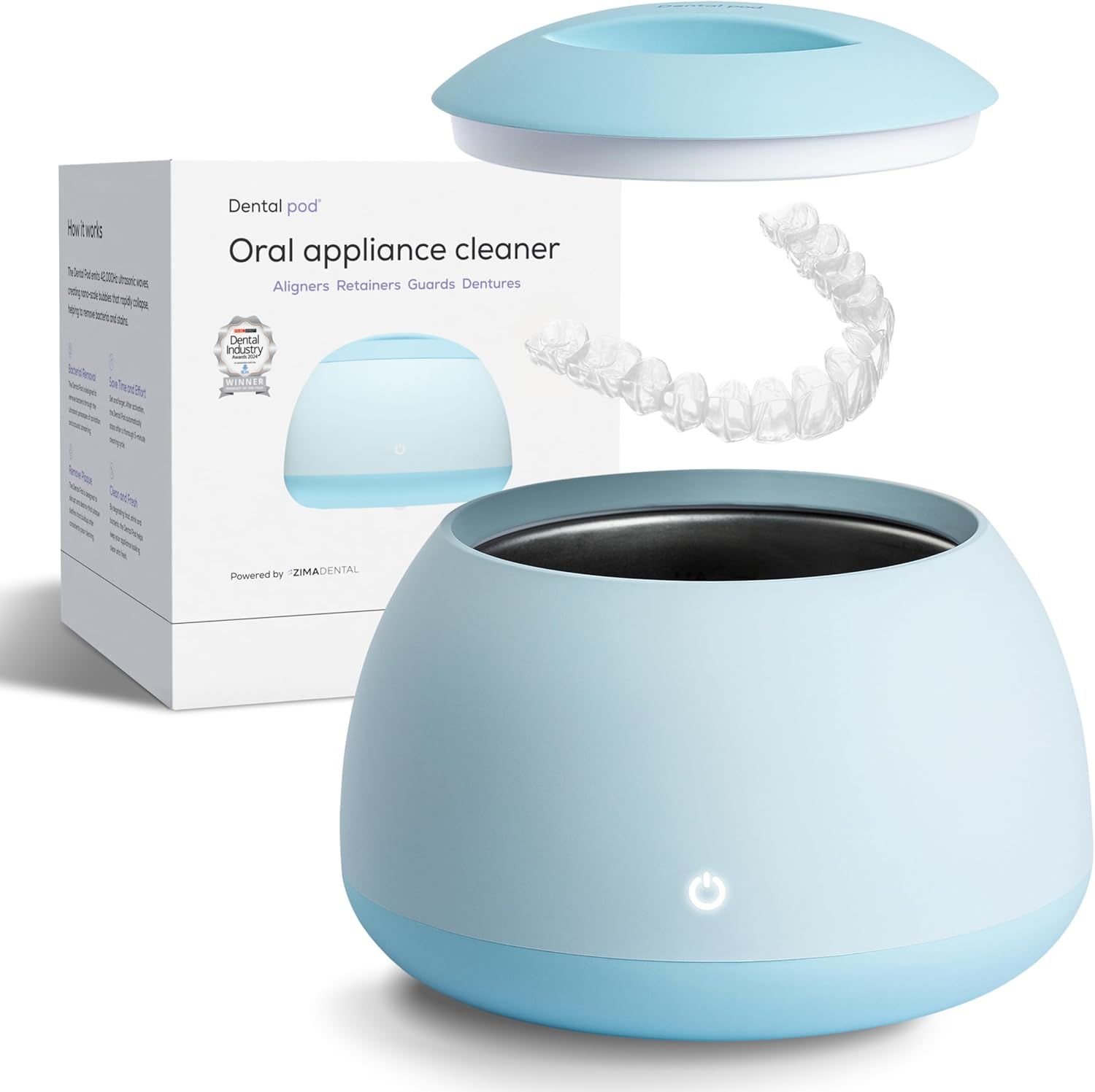 Zima Dental Ultrasonic Cleaner for Retainers and Dentures - Sky Blue