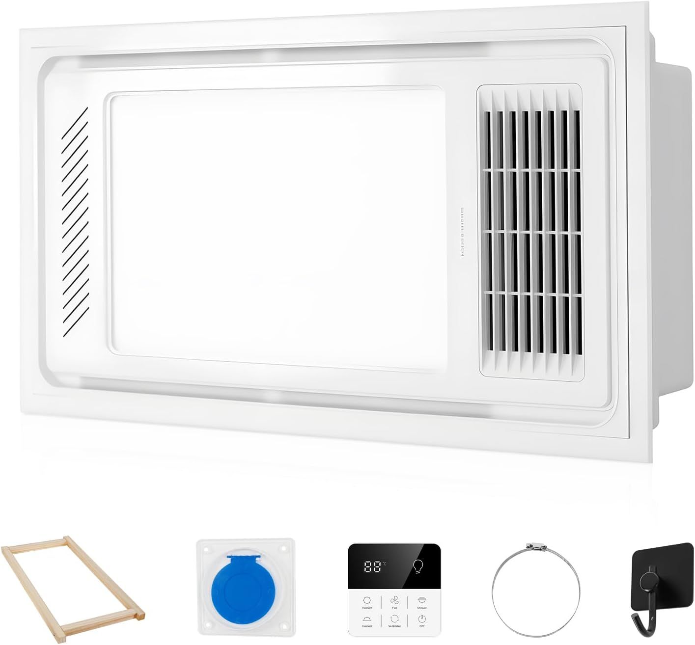 4-in-1 Bathroom Ceiling Heater with Fan, Exhaust, LED Light & Wireless Control – Perfect for Bathrooms