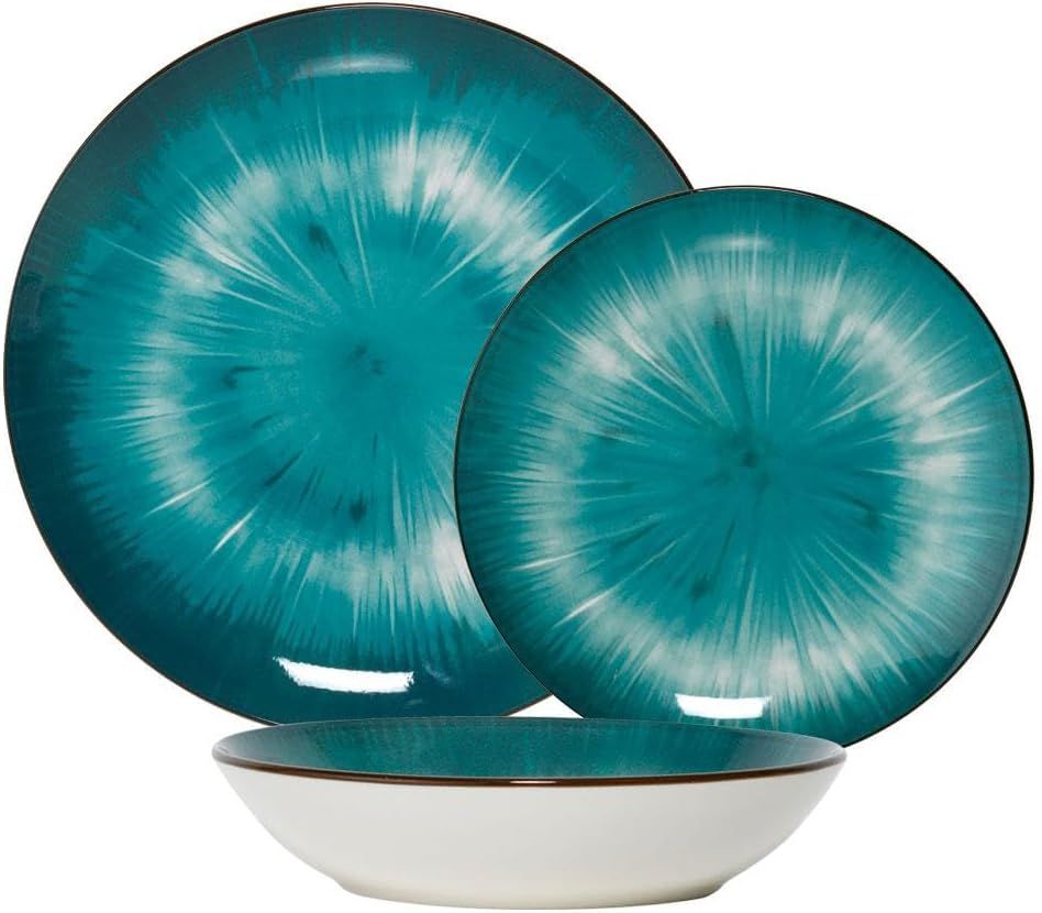 Alex Liddy Eden Teal Bone China 12-Piece Dinnerware Set