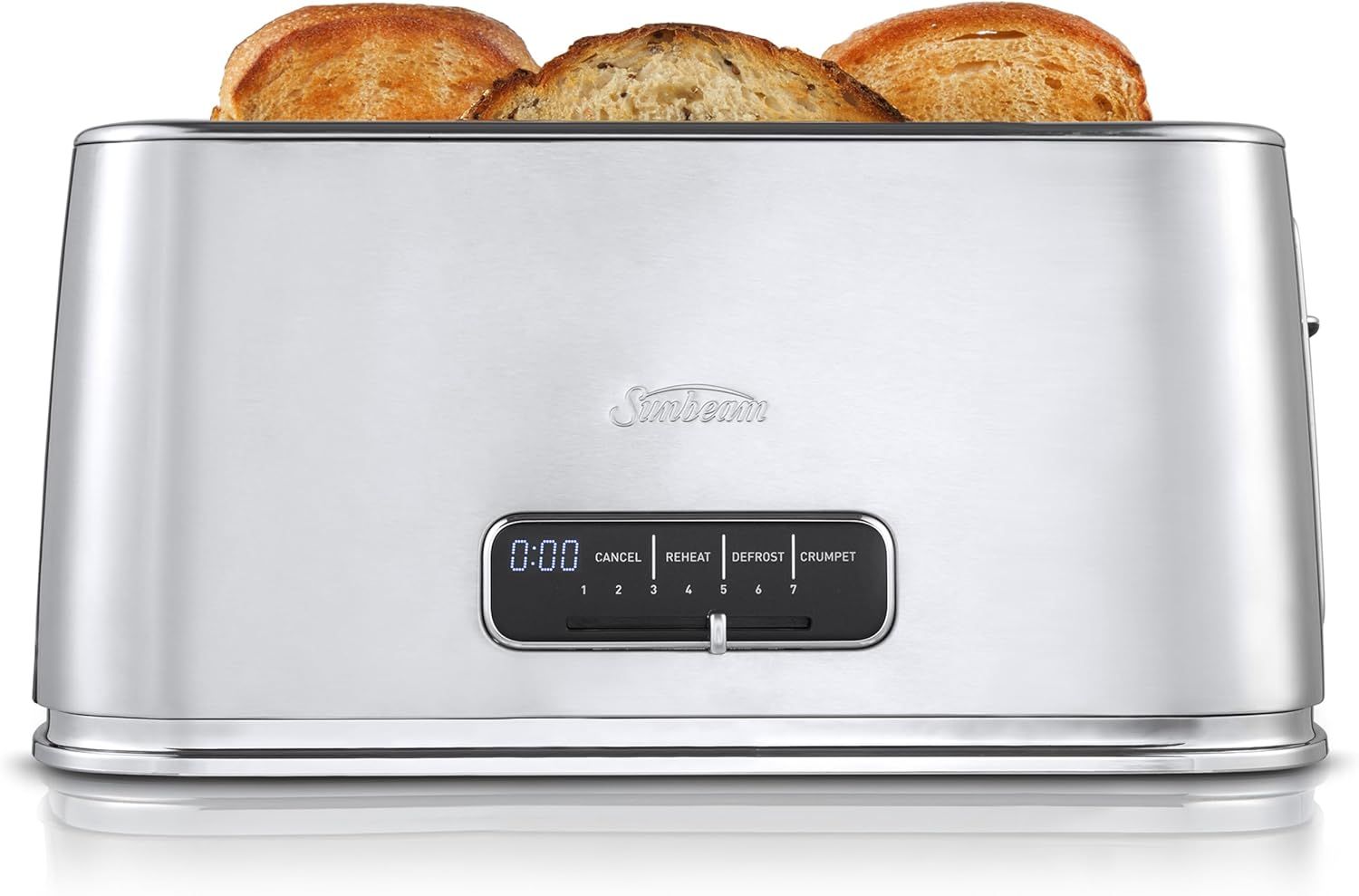 Sunbeam 4-Slice Long Slot Toaster with LED Timer and High Lift - Stainless Steel