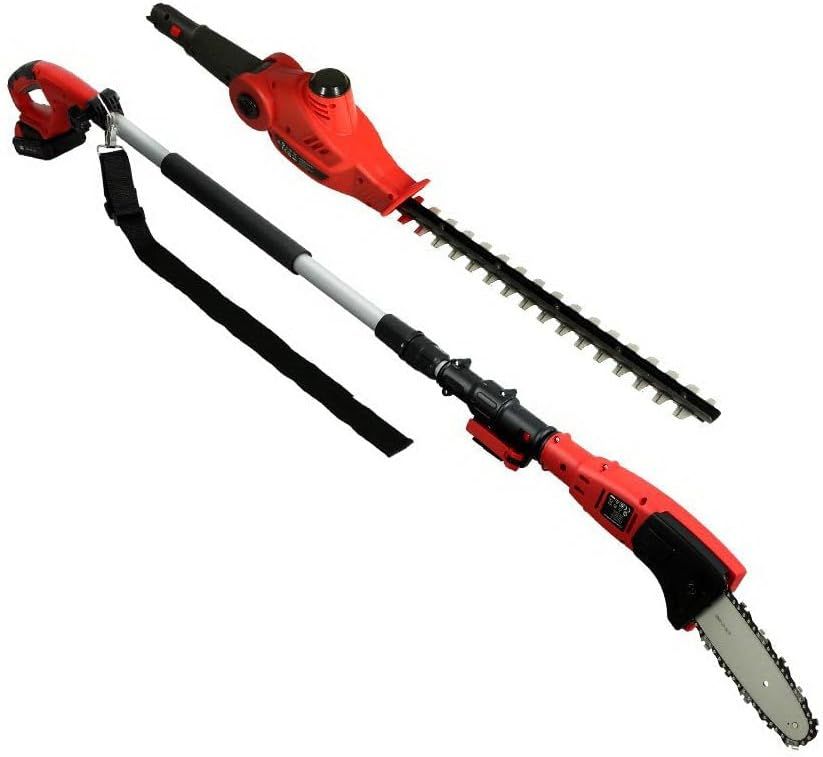 Giantz 20V Cordless Pole Saw & Hedge Trimmer with Battery, 2.7m Reach, Ideal for Tree Pruning