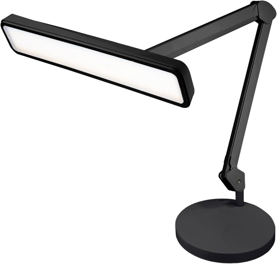 Neatfi XL LED Desk Lamp 2500 Lumens, Dimmable 24W, 4 Brightness Levels, 56CM Wide, Eye-Friendly Adjustable Light for Home and Office (Black Base)