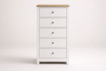 5 Drawer Chest MDF and Oak Veneer 105cm Height-Livorezza