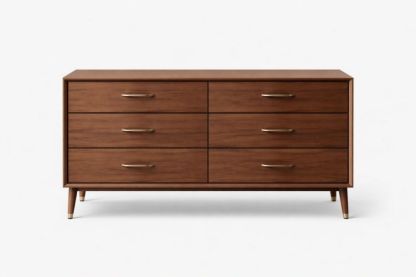 Wood Six-Drawer Dresser Mahogany Finish-Livorezza