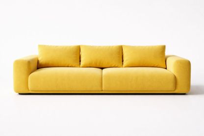 Yellow Three-Seater Sofa Polyester Upholstery-Interzenta