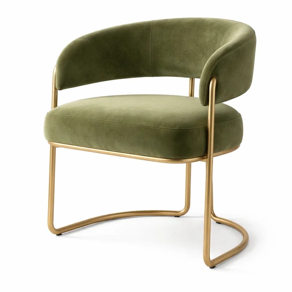 Upholstered Accent Chair with Metal Frame-furnyra