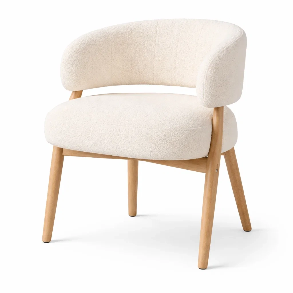 Upholstered Accent Chair with Wooden Legs-furnyra