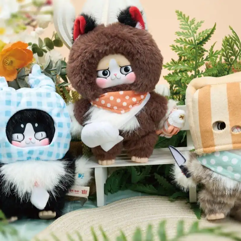 A318 猫猫大王 オフィスアルバイト ぬいぐるみ - かわいい猫のワークウェア風ぬいぐるみ
