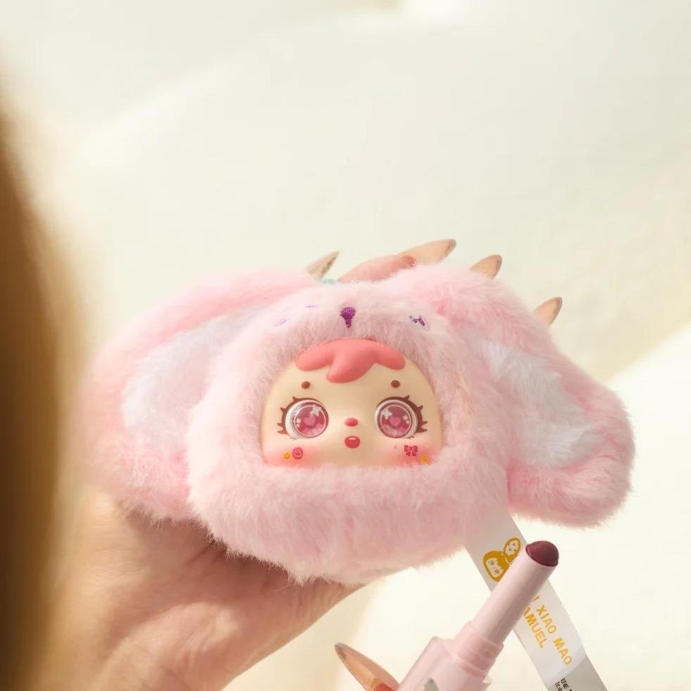 C028 Samuel サンシャオマオ アニマルパーティー コンパクトミラー キーホルダー ブラインドボックス（ぬいぐるみ入り） おもしろい子犬／星の子ゾウ／ふわふわ子熊など