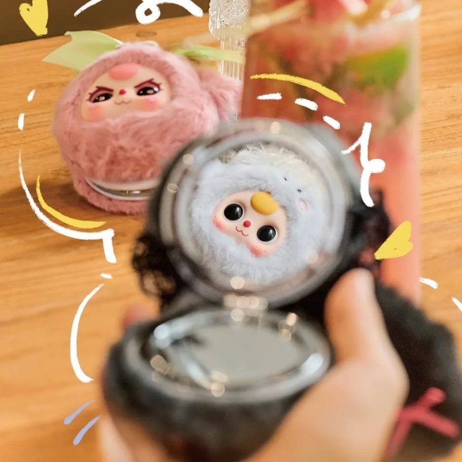 C122 BabyThree ぬいぐるみメイクミラー | かわいいメイクミラーチャーム 柔らかいぬいぐるみ[開封後のキャンセルはありません][箱なし発送]