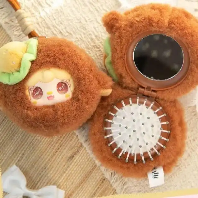 A236 Yooki 미러 빗 세트 ― 「칼로리 충전 스테이션」―휴대용 폴딩 미러＆풀기 쉬운 빗