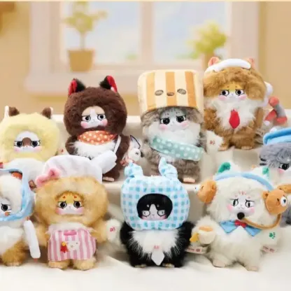 A318 猫猫大王 オフィスアルバイト ぬいぐるみ - かわいい猫のワークウェア風ぬいぐるみ