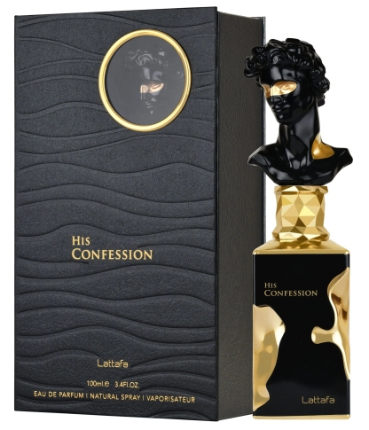 Lattafa His Confession Eau de Parfum für Herren 100 ml – Warm-würziger Herrenduft mit Mandarine, Zimt, Lavendel, Vanille, Tonkabohne & Amber