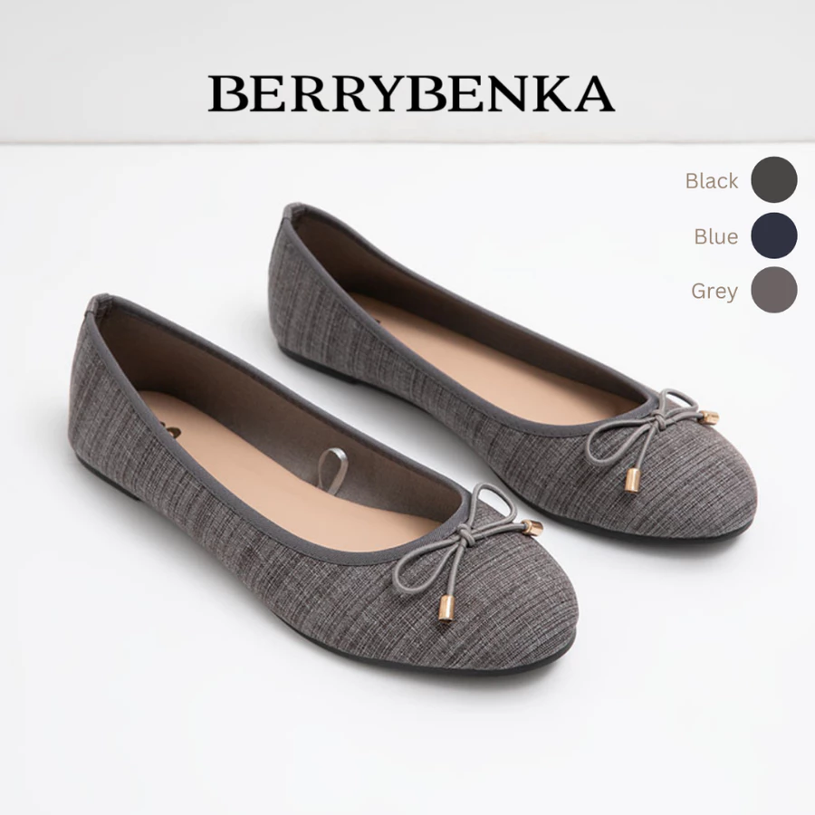 Berrybenka - Sepatu Flatshoes Wanita Sofia Frilia Stripe Flat