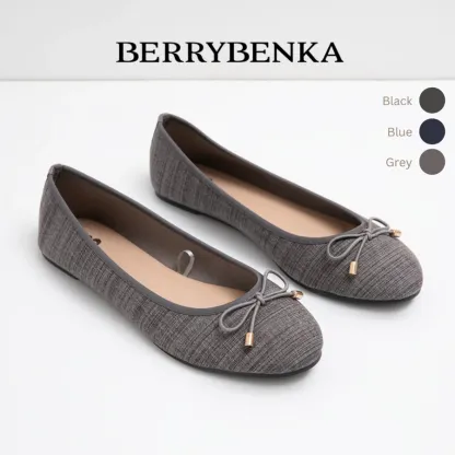 Berrybenka - Sepatu Flatshoes Wanita Sofia Frilia Stripe Flat