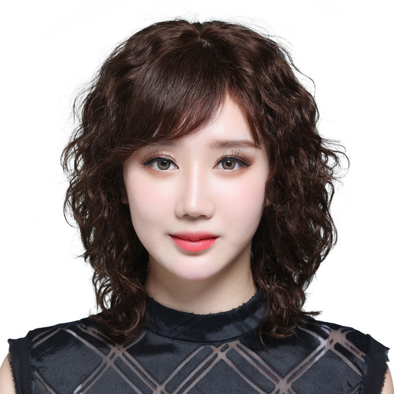 真人假发女中长卷发全头套女士中老年妈妈真发假发头套