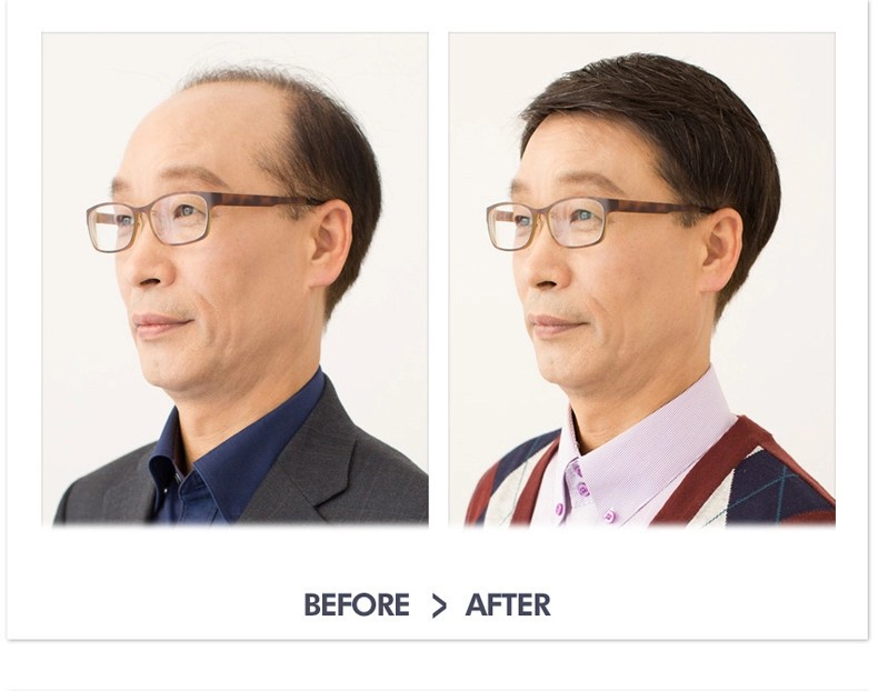 假发男中老年短发遮白发光头真发男士真人发丝假发套显年轻