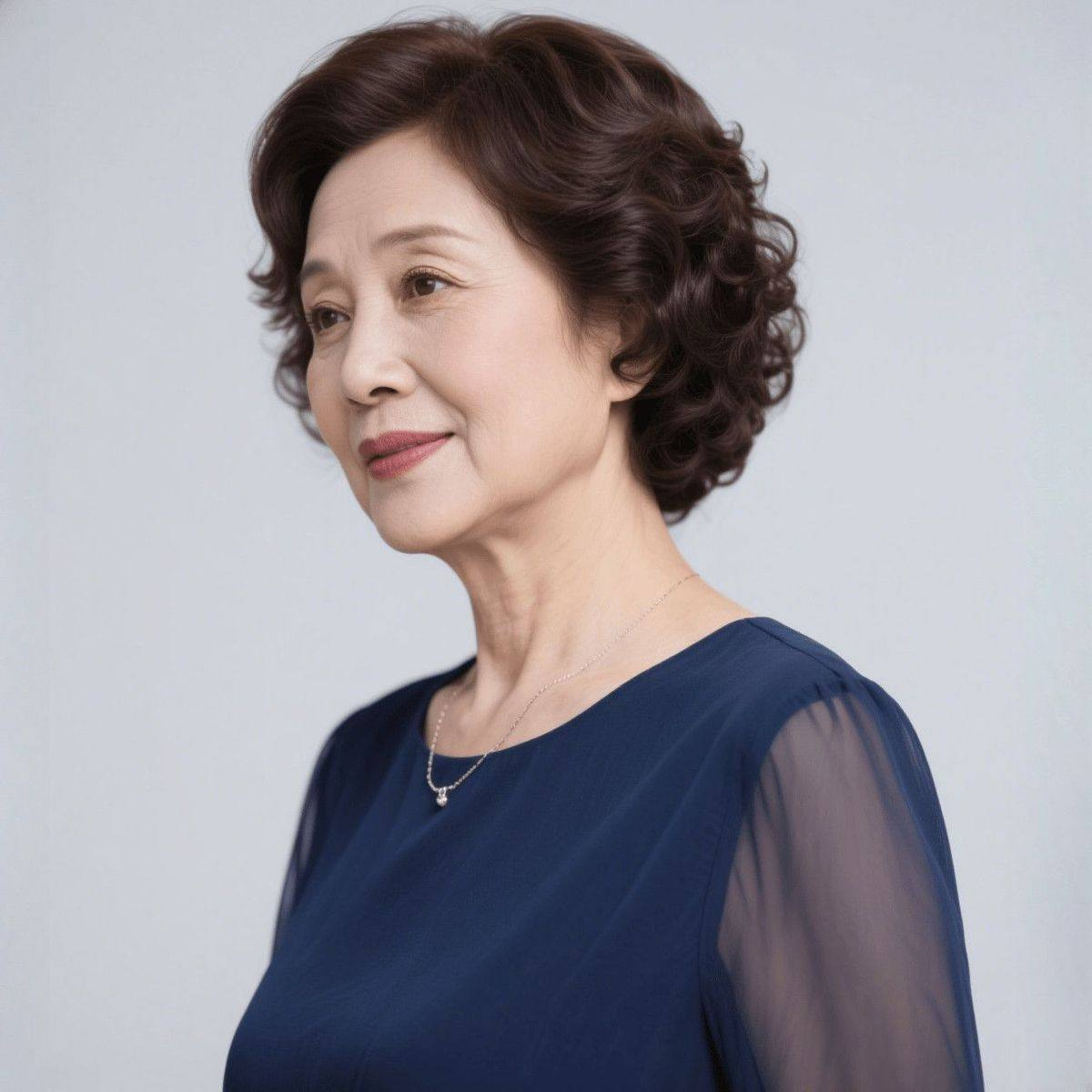 假发女短发真发全真人发妈妈款全头套中老年短卷发自然轻薄假发套