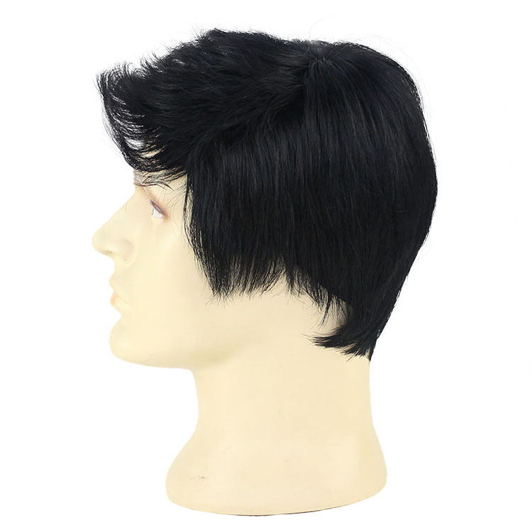 全真发男士花白假发头套时尚中老年爸爸自然仿真头皮递针头旋发套