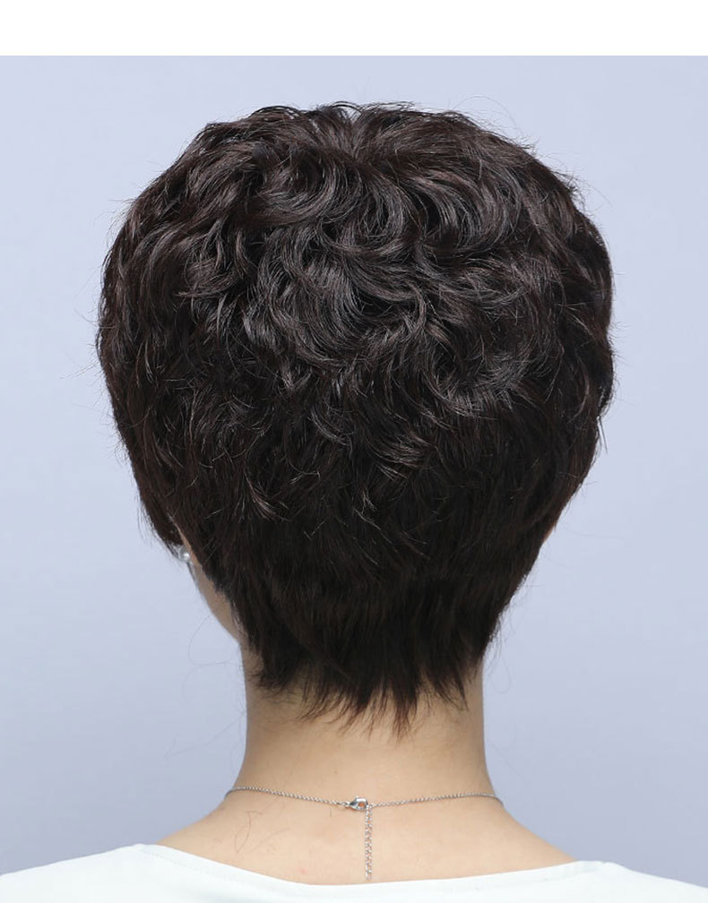 【送给妈妈的礼物】假发真发全真人发短发中老年全头套女士妈妈款