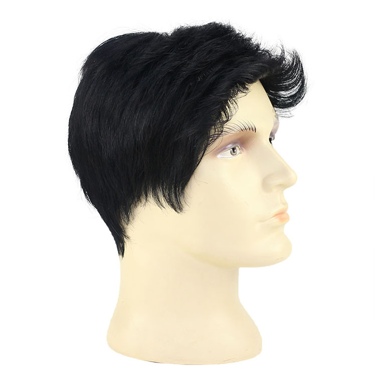 全真发男士花白假发头套时尚中老年爸爸自然仿真头皮递针头旋发套