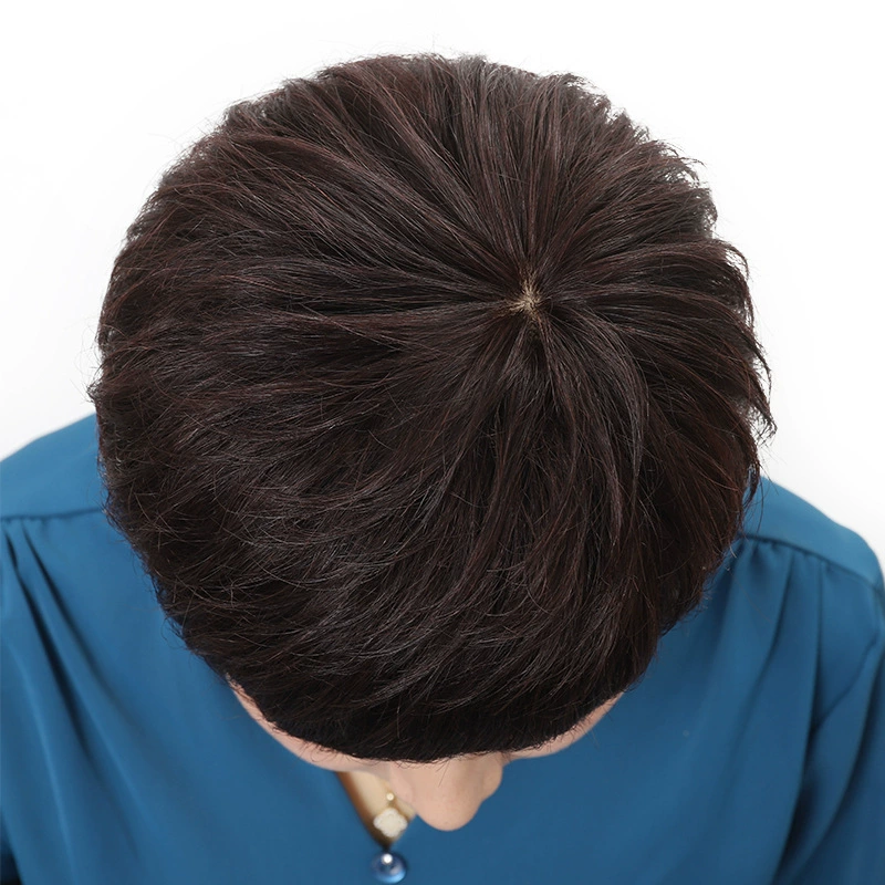 【妈妈优选】假发女短发真发全真人发全头套女士中老年头发